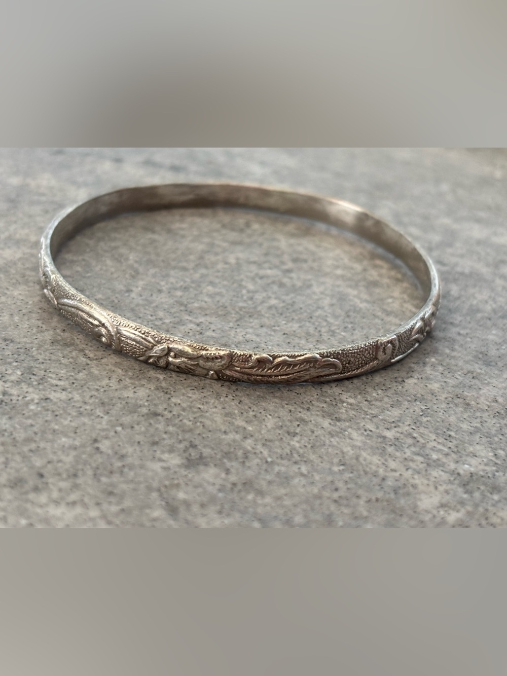 .925 Sterling Silver Scroll Work Bangle Bracelet Vintage 1970’s